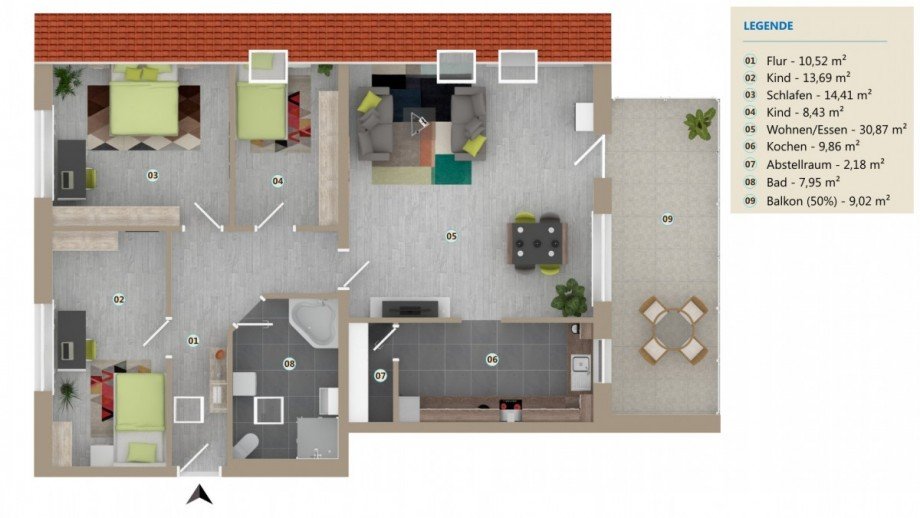 Grundriss Dachgeschosswohnung Mainhausen