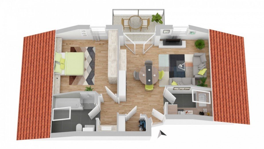 Grundriss Dachgeschosswohnung Aschaffenburg