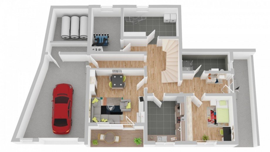 Grundriss EG Einfamilienhaus Sulzbach am Main / Soden