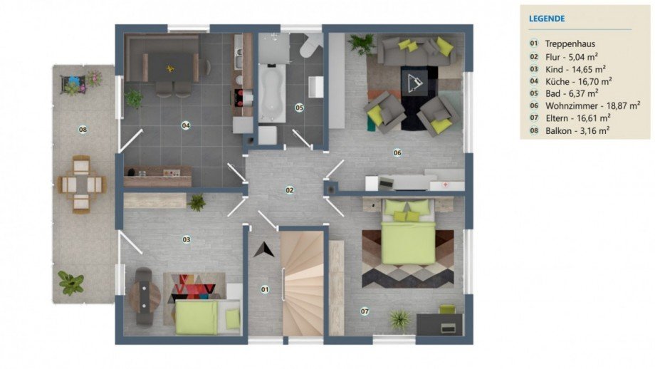 Obergeschoss Zweifamilienhaus Gro�ostheim