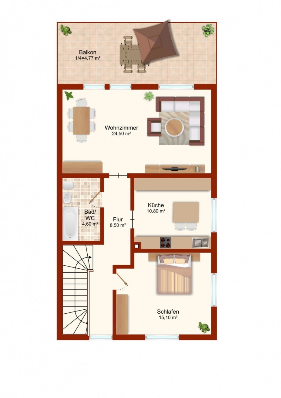 OG Grundriss Zweifamilienhaus Eschau / Hobbach