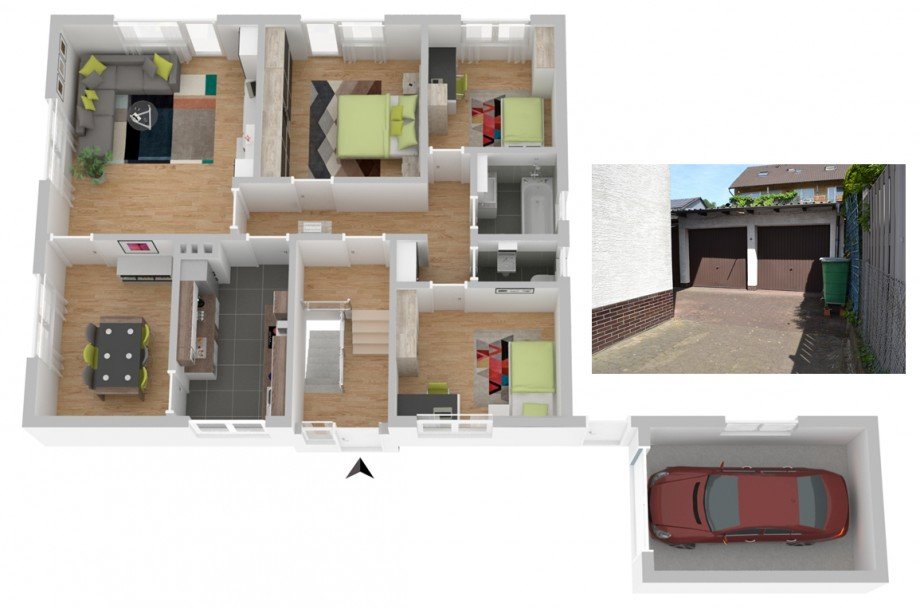 Grundriss EG und OG Zweifamilienhaus Goldbach