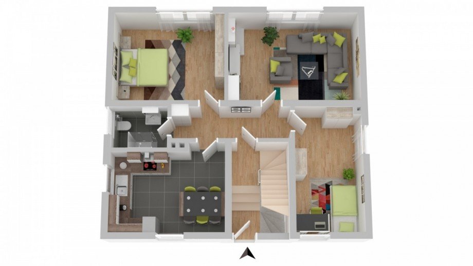 Grundriss EG und OG Zweifamilienhaus Aschaffenburg / Damm