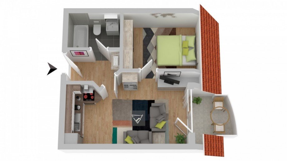 Grundriss Dachgeschosswohnung Obernburg am Main