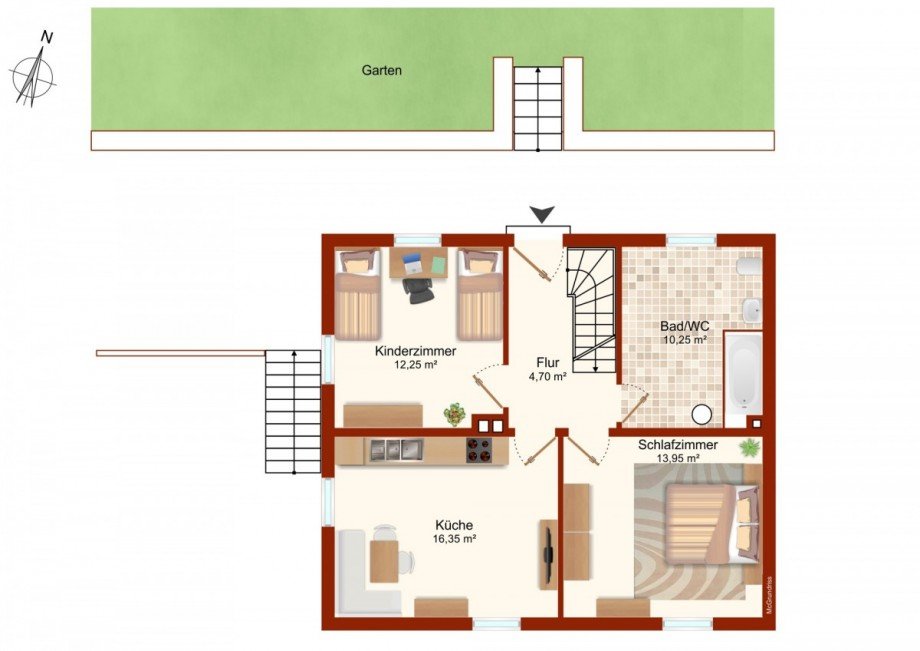 Grundriss EG Doppelhaush�lfte Haibach