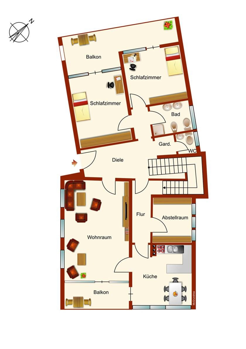 Grundriss EG Mehrfamilienhaus Jossgrund