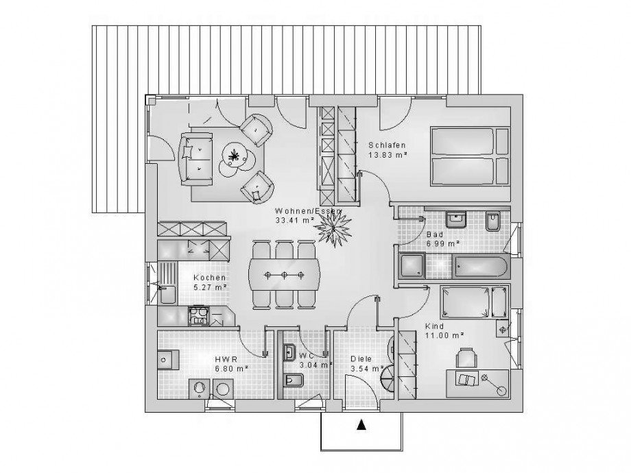 Technische Bungalow-family Darstellung Bungalow Neuh�tten