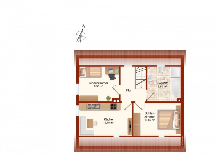 Grundriss DG Doppelhaush�lfte Haibach